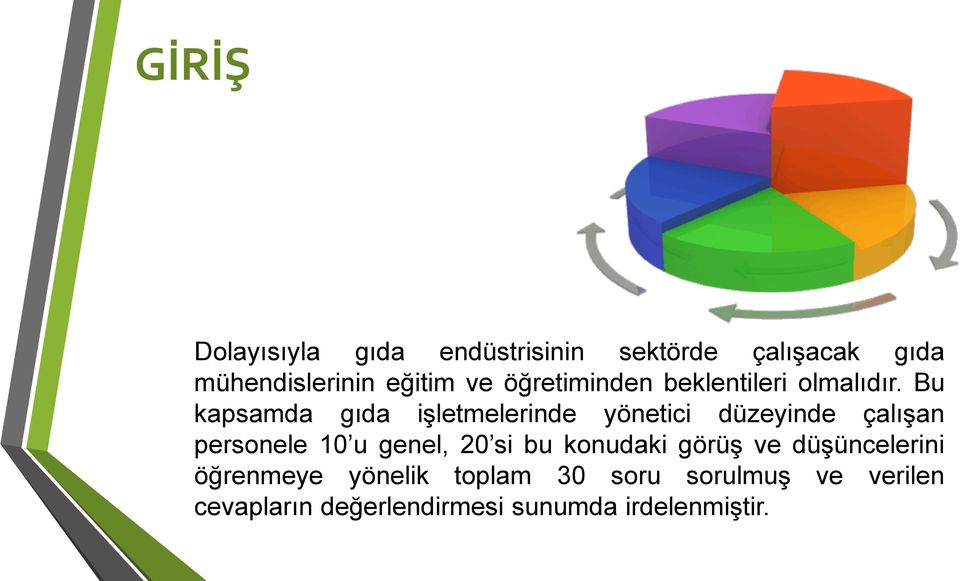 Bu kapsamda gıda işletmelerinde yönetici düzeyinde çalışan personele 10 u genel, 20 si