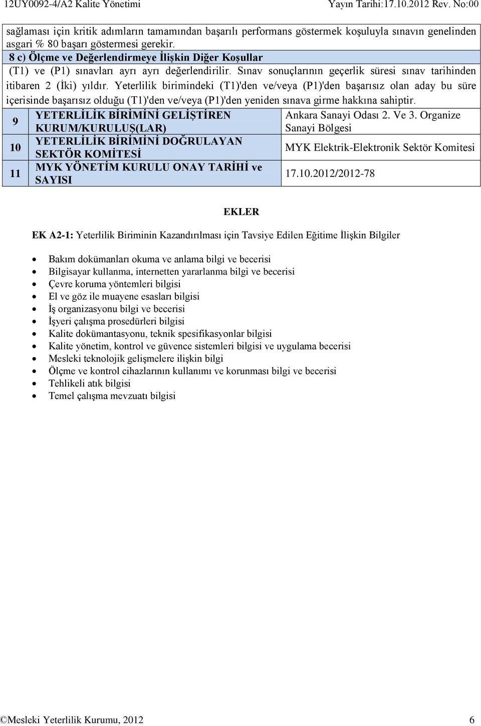 Yeterlilik birimindeki (T1)'den ve/veya (P1)'den başarısız olan aday bu süre içerisinde başarısız olduğu (T1)'den ve/veya (P1)'den yeniden sınava girme hakkına sahiptir.