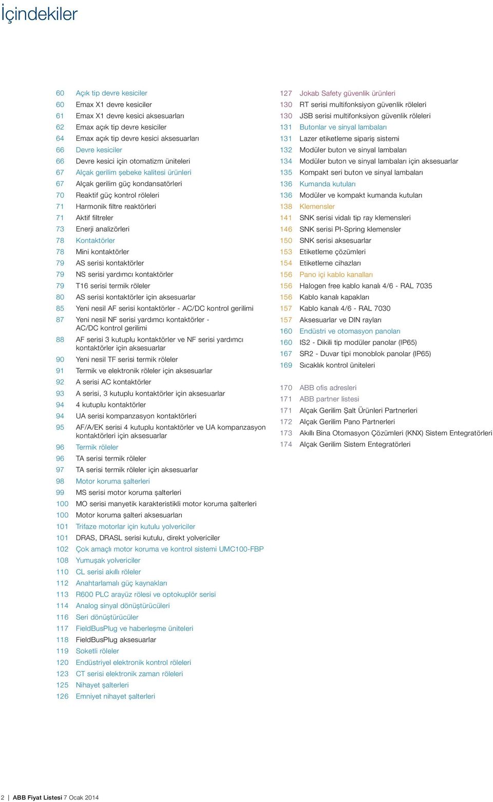 filtreler 73 Enerji analizörleri 78 Kontaktörler 78 Mini kontaktörler 79 AS serisi kontaktörler 79 NS serisi yardımcı kontaktörler 79 T16 serisi termik röleler 80 AS serisi kontaktörler için