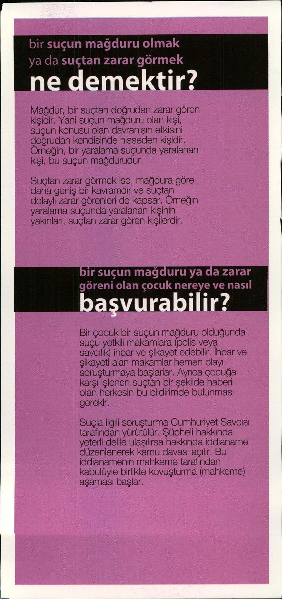 Suçtan zarar görmek ise, ma ğdura göre daha geniş bir kavramdır ve suçtan dolaylı zarar görenleri de kapsar, Orneğ in yaralama suçunda yaralanan ki şinin yakınları, suçtan zarar gören kişilerdir.