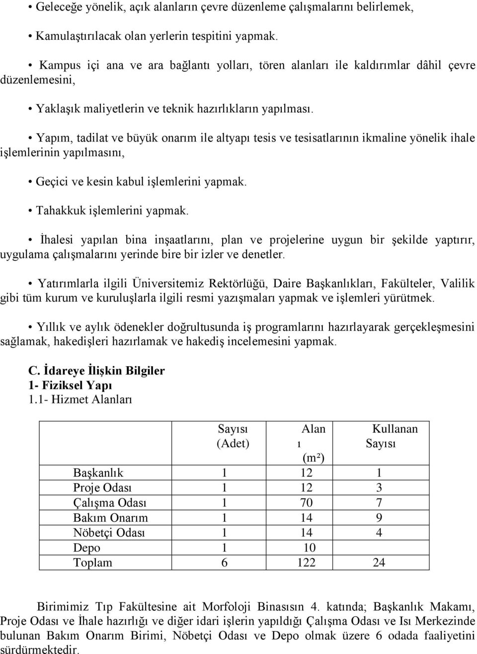 Yapım, tadilat ve büyük onarım ile altyapı tesis ve tesisatlarının ikmaline yönelik ihale işlemlerinin yapılmasını, Geçici ve kesin kabul işlemlerini yapmak. Tahakkuk işlemlerini yapmak.