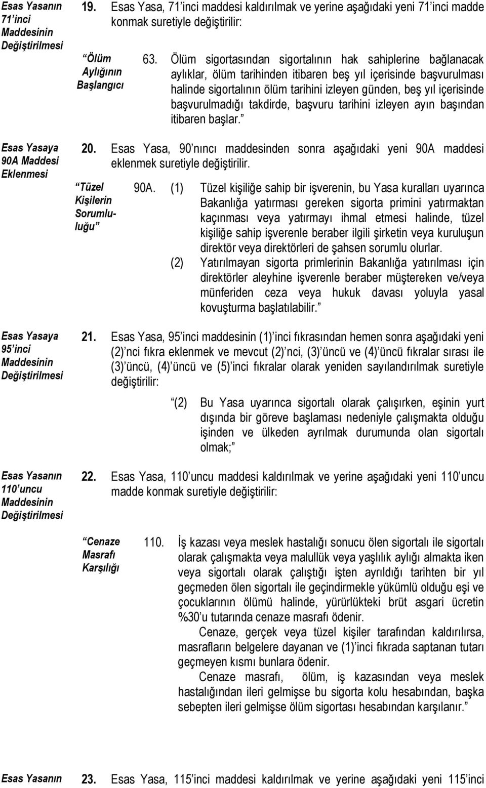 Ölüm sigortasından sigortalının hak sahiplerine bağlanacak aylıklar, ölüm tarihinden itibaren beş yıl içerisinde başvurulması halinde sigortalının ölüm tarihini izleyen günden, beş yıl içerisinde