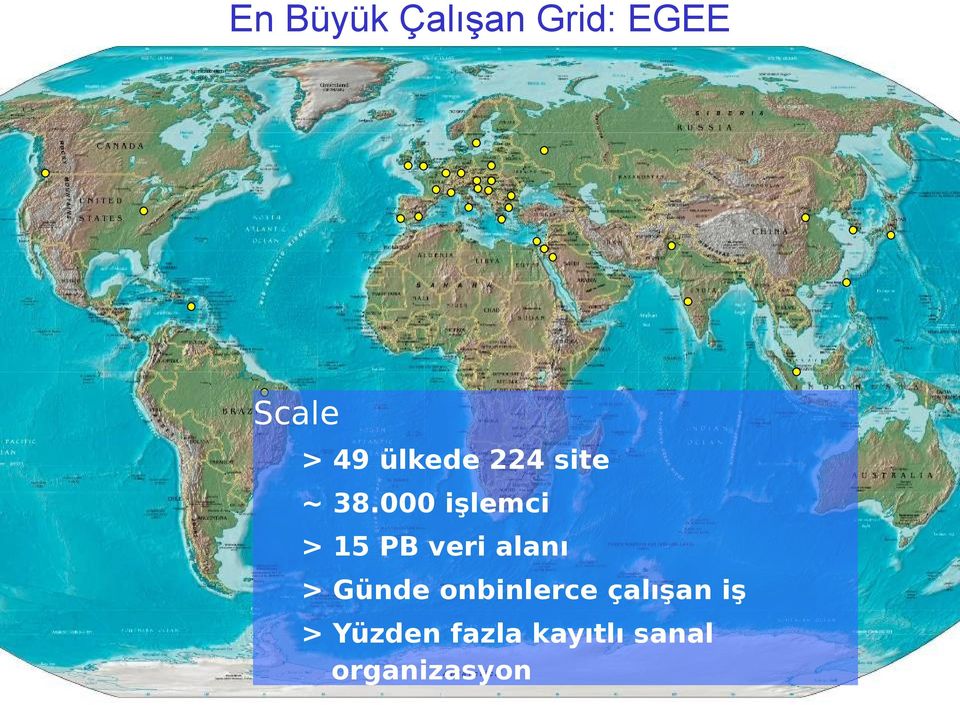 000 işlemci > 15 PB veri alanı > Günde