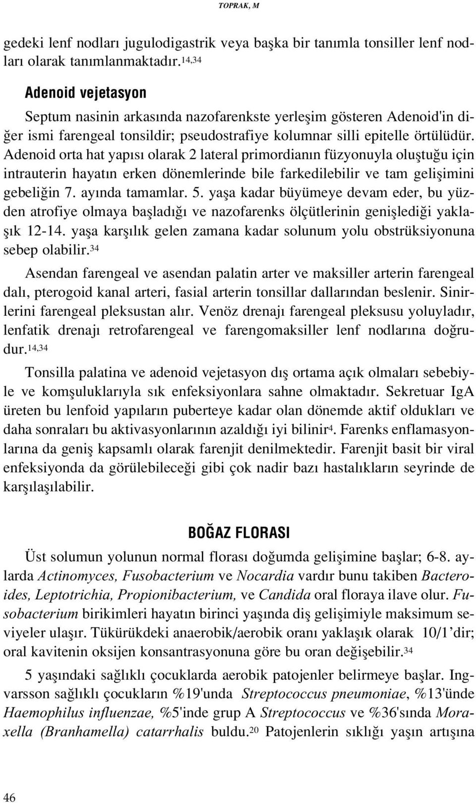 Adenoid orta hat yap s olarak 2 lateral primordian n füzyonuyla olufltu u için intrauterin hayat n erken dönemlerinde bile farkedilebilir ve tam geliflimini gebeli in 7. ay nda tamamlar. 5.