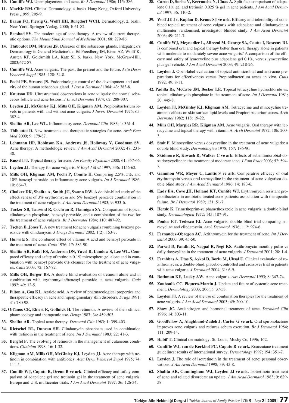 The Mount Sinai Journal of Medicine 2001; 68: 279-86. 14. Thiboutot DM, Strauss JS. Diseases of the sebaceous glands. Fitzpatrick s Dermatology in General Medicine de. Ed.