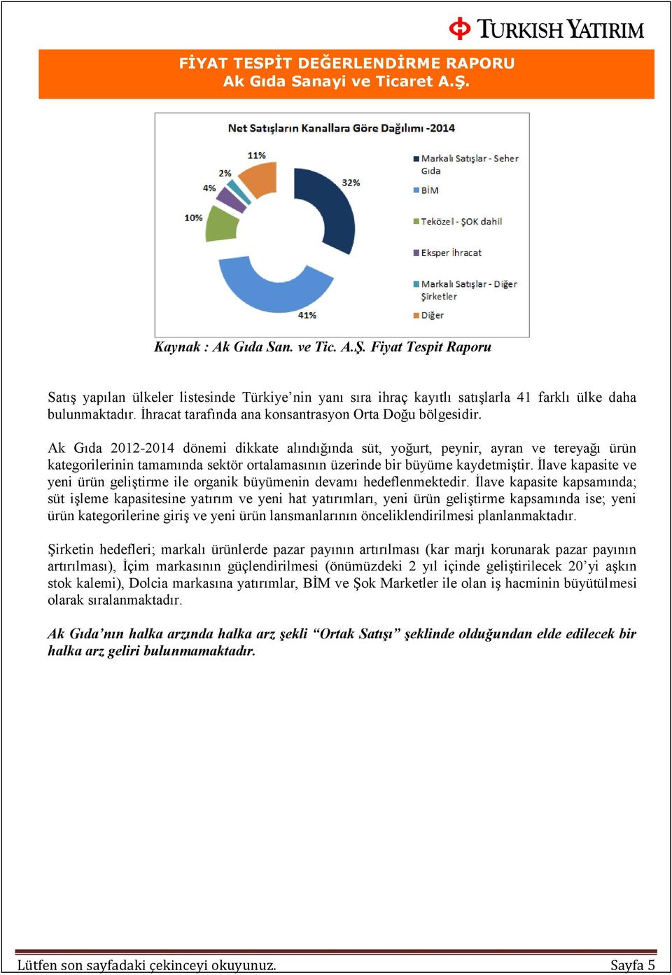 Ak Gıda 2012-2014 dönemi dikkate alındığında süt, yoğurt, peynir, ayran ve tereyağı ürün kategorilerinin tamamında sektör ortalamasının üzerinde bir büyüme kaydetmiştir.