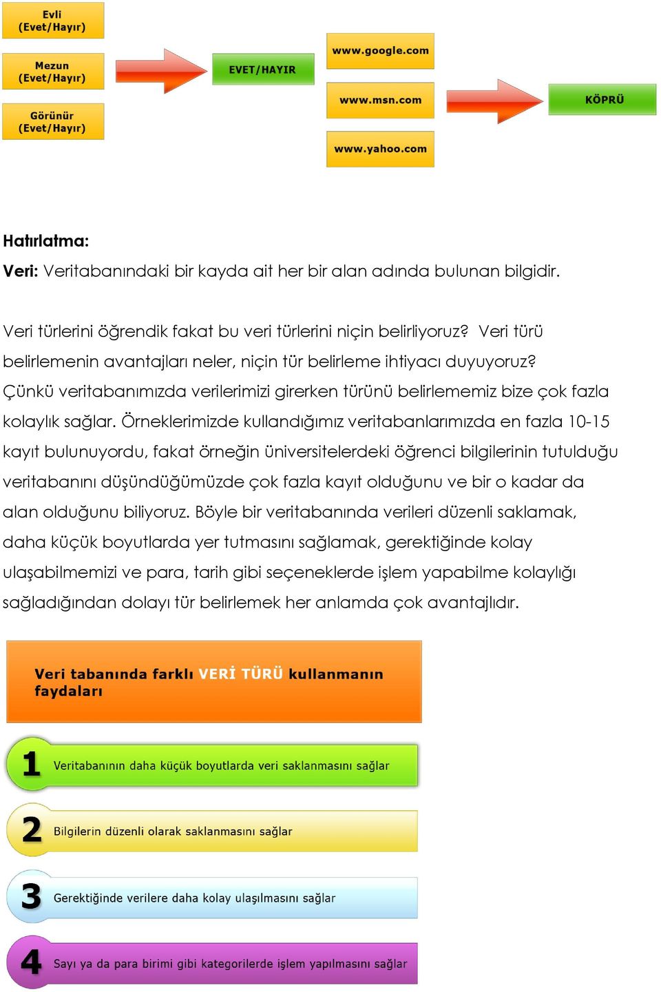 Örneklerimizde kullandığımız veritabanlarımızda en fazla 10-15 kayıt bulunuyordu, fakat örneğin üniversitelerdeki öğrenci bilgilerinin tutulduğu veritabanını düşündüğümüzde çok fazla kayıt olduğunu