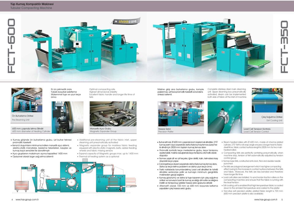 Complete stainless steel main steaming unit. Upper steaming box pneumatically activated, steam can be implemented both side of fabric at the inlet of machine.