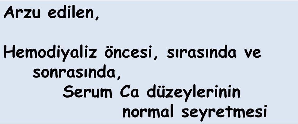 sonrasında, Serum Ca