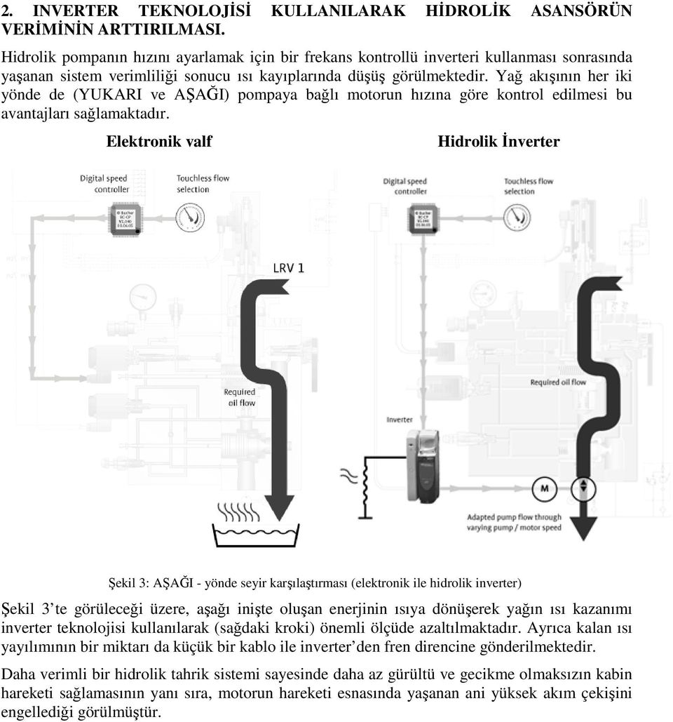 Yağ akışının her iki yönde de (YUKARI ve AŞAĞI) pompaya bağlı motorun hızına göre kontrol edilmesi bu avantajları sağlamaktadır.