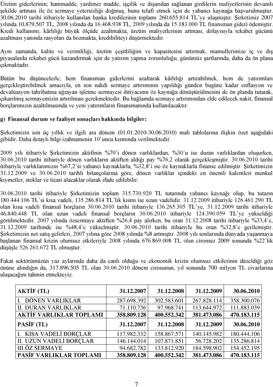 938 TL, 2009 yılında da 15.183.000 TL finansman gideri ödemiģtir.