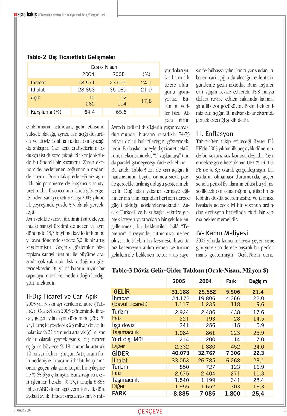 Cari aç k endiflelerinin oldukça üst düzeye ç kt bir konjonktürde bu önemli bir kazançt r. Zaten ekonomide hedeflenen so uman n nedeni de buydu.