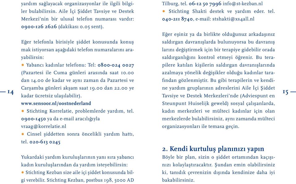 00 dan 14.00 de kadar ve aynı zaman da Pazartesi ve Car samba günleri aksam saat 19.00 dan 22.00 ye kadar ücretsiz ulasılabilir). www.sensoor.