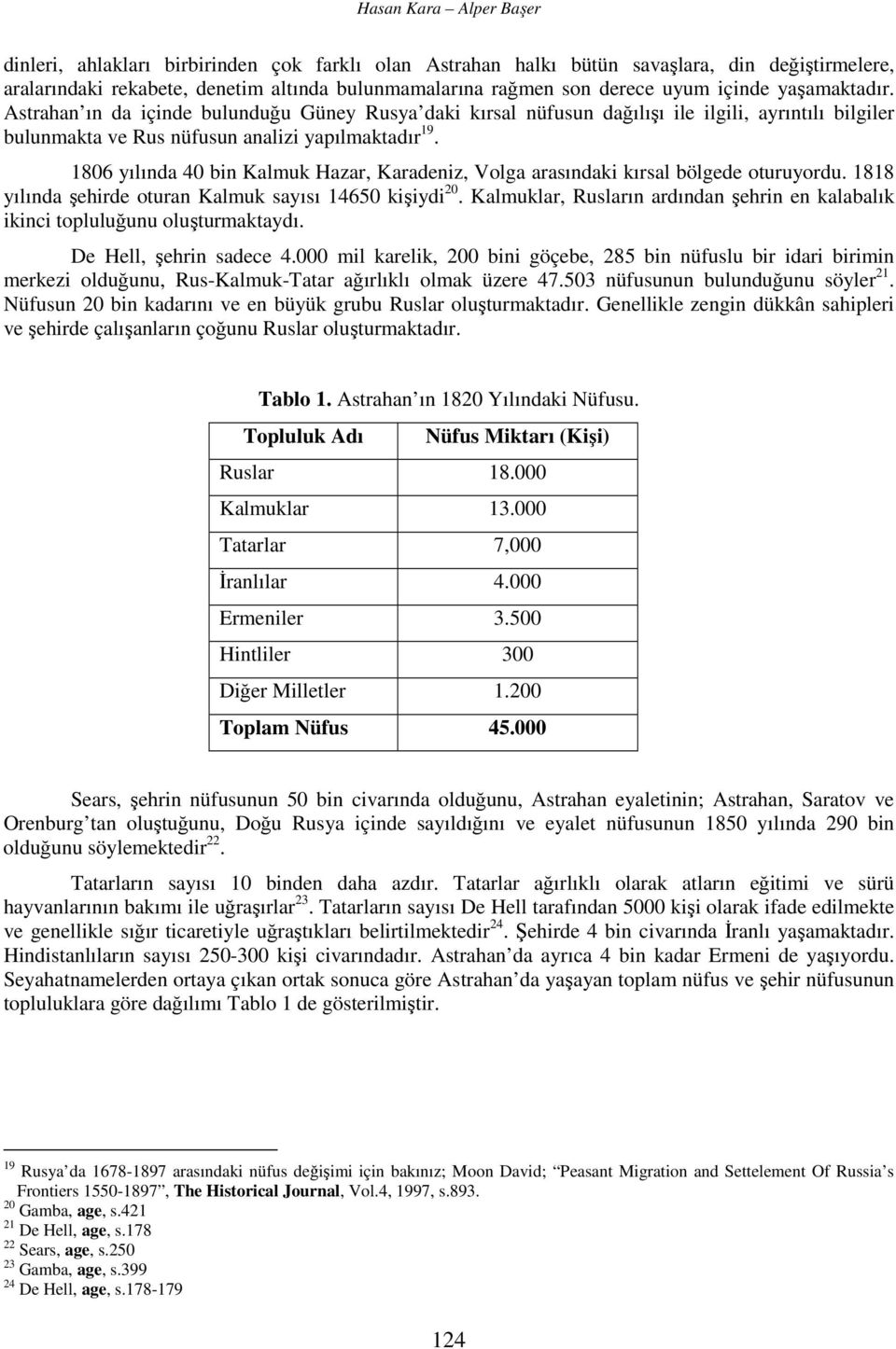 1806 yılında 40 bin Kalmuk Hazar, Karadeniz, Volga arasındaki kırsal bölgede oturuyordu. 1818 yılında şehirde oturan Kalmuk sayısı 14650 kişiydi 20.