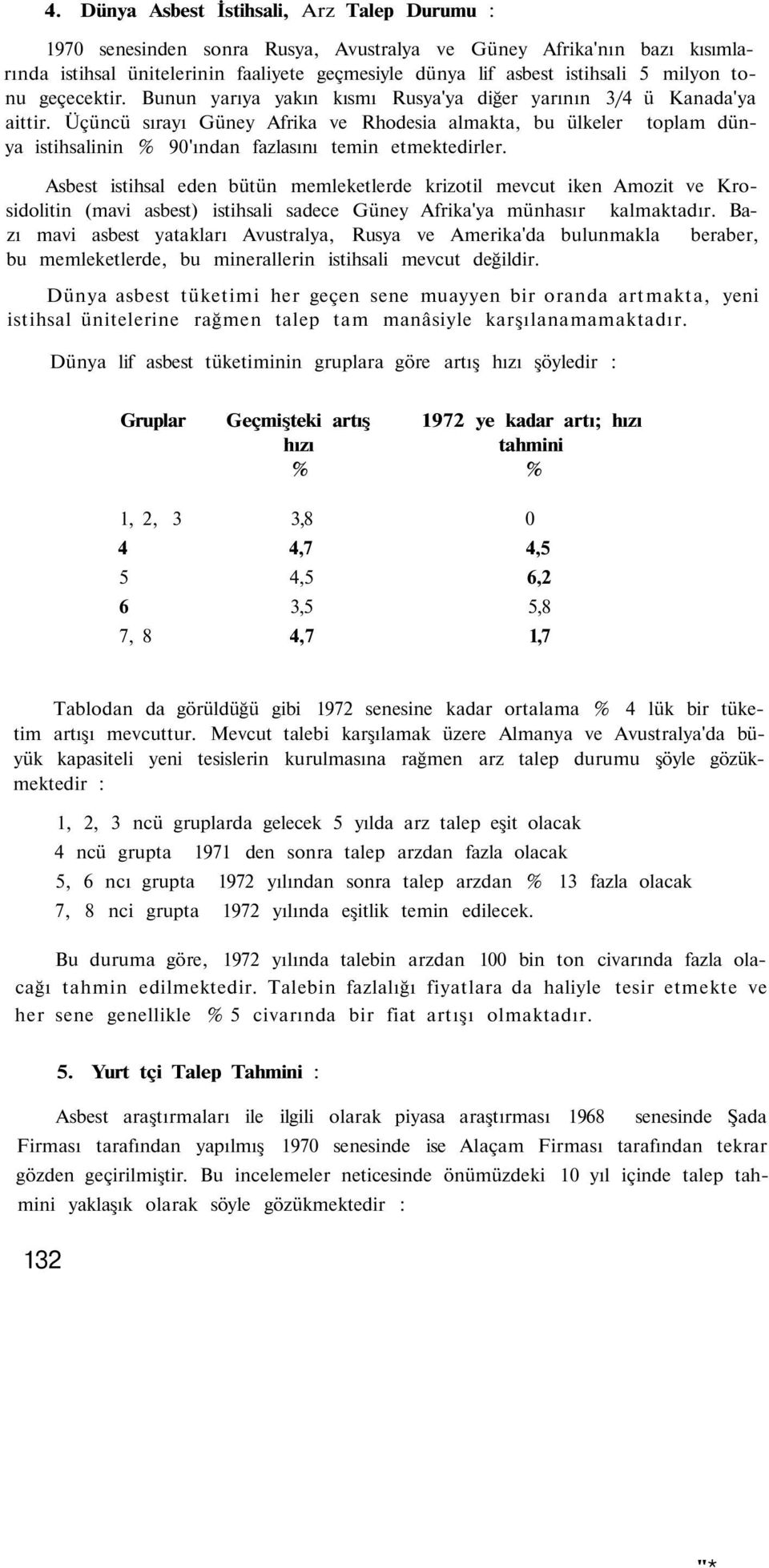 Üçüncü sırayı Güney Afrika ve Rhodesia almakta, bu ülkeler toplam dünya istihsalinin % 90'ından fazlasını temin etmektedirler.