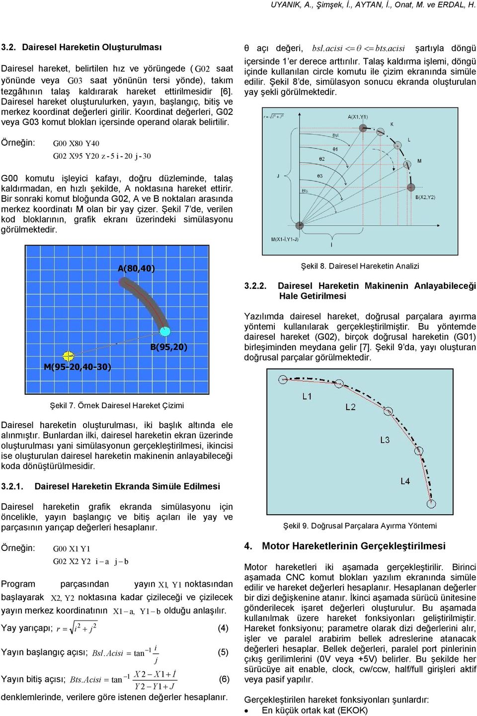 acisi bts. acisi şartıyla döngü içersinde 1 er derece arttırılır. Talaş kaldırma işlemi, döngü içinde kullanılan circle komutu ile çizim ekranında simüle edilir.