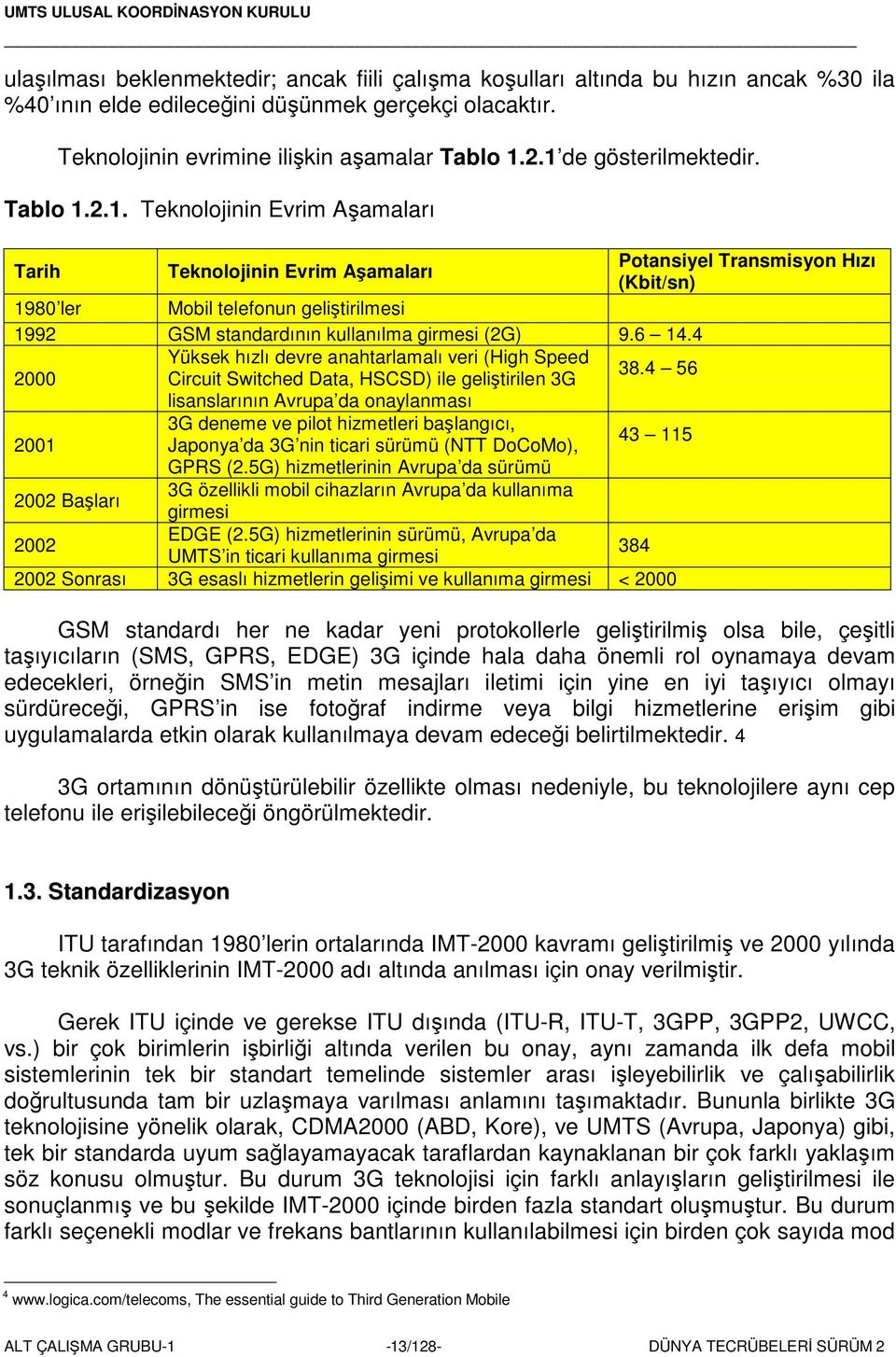 6 14.4 Yüksek hızlı devre anahtarlamalı veri (High Speed 2000 Circuit Switched Data, HSCSD) ile gelitirilen 3G 38.