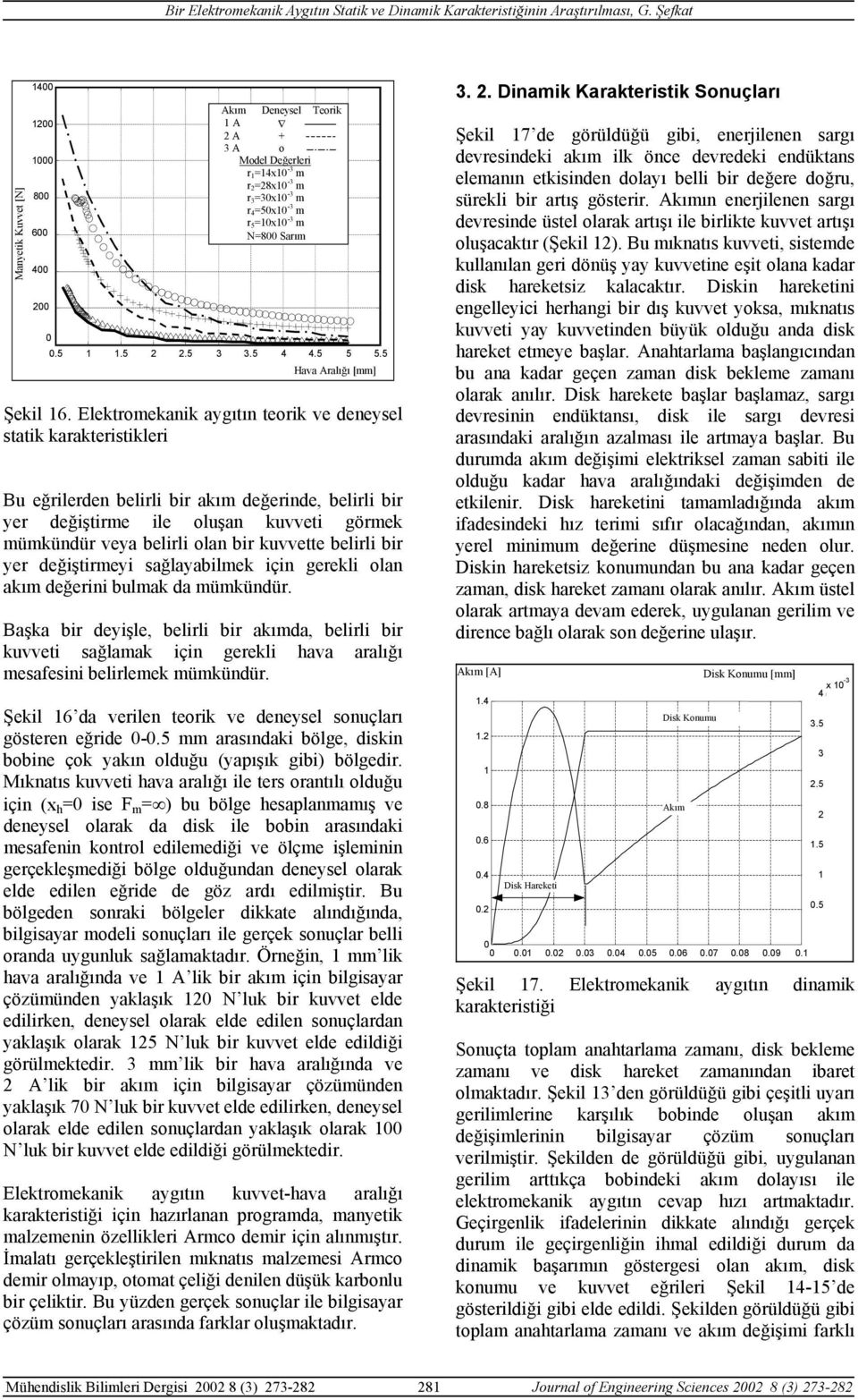 kuvvette belirli bir yer değiştirmeyi sağlayabilmek için gerekli olan akım değerini bulmak da mümkündür.