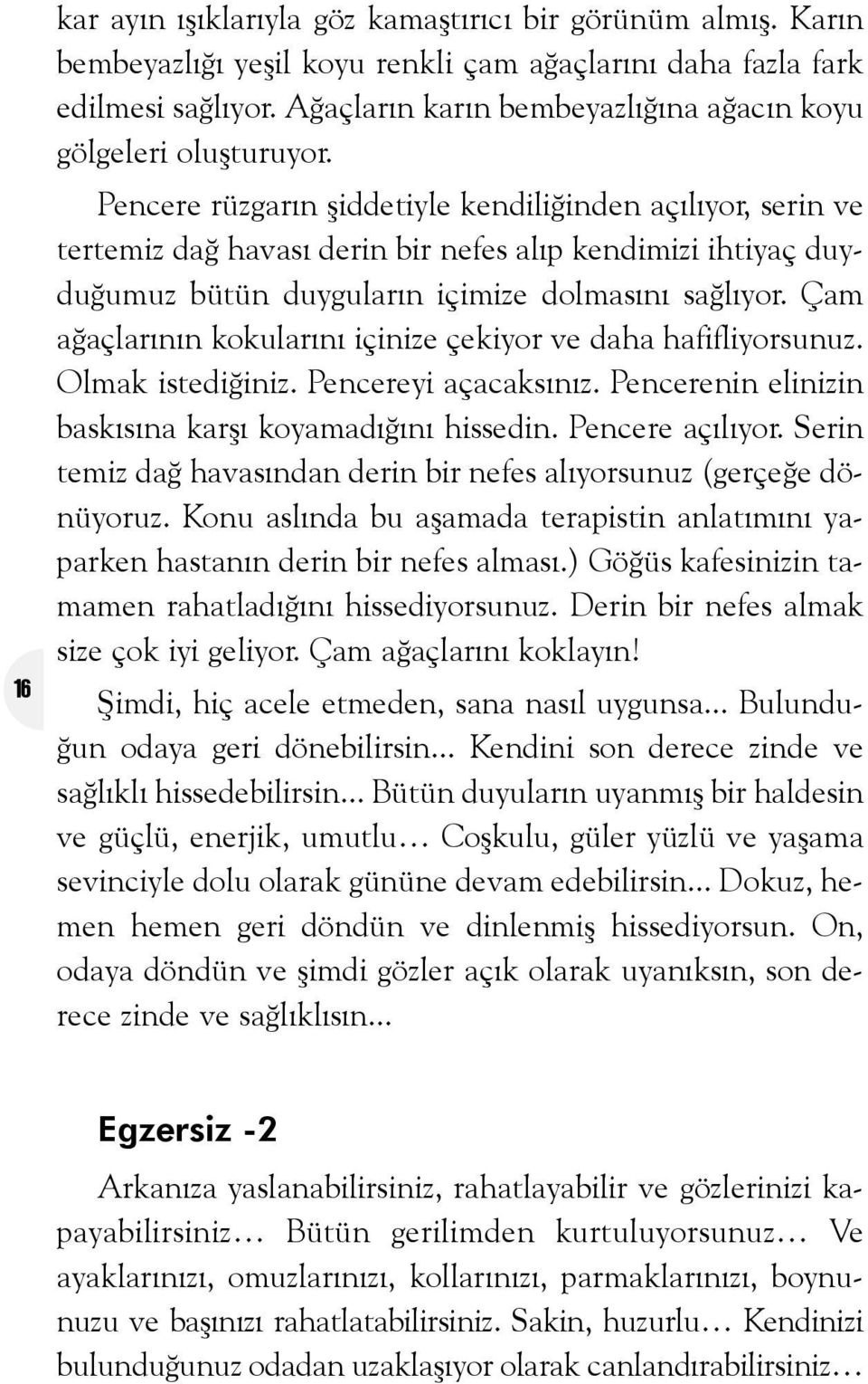 Pencere rüzgarýn þiddetiyle kendiliðinden açýlýyor, serin ve tertemiz dað havasý derin bir nefes alýp kendimizi ihtiyaç duyduðumuz bütün duygularýn içimize dolmasýný saðlýyor.