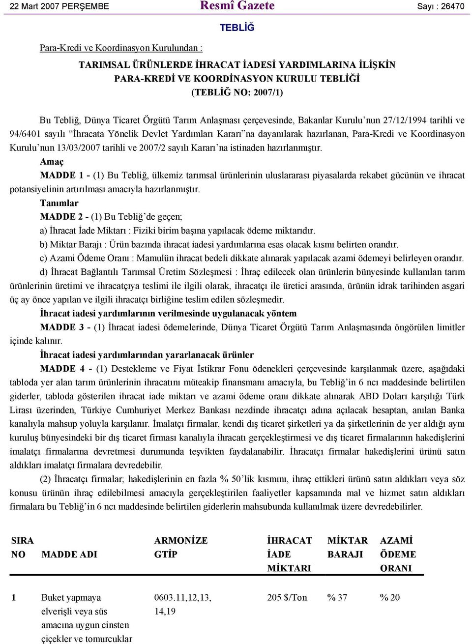 Para-Kredi ve Koordinasyon Kurulu nun 13/03/2007 tarihli ve 2007/2 sayılı Kararı na istinaden hazırlanmıştır.