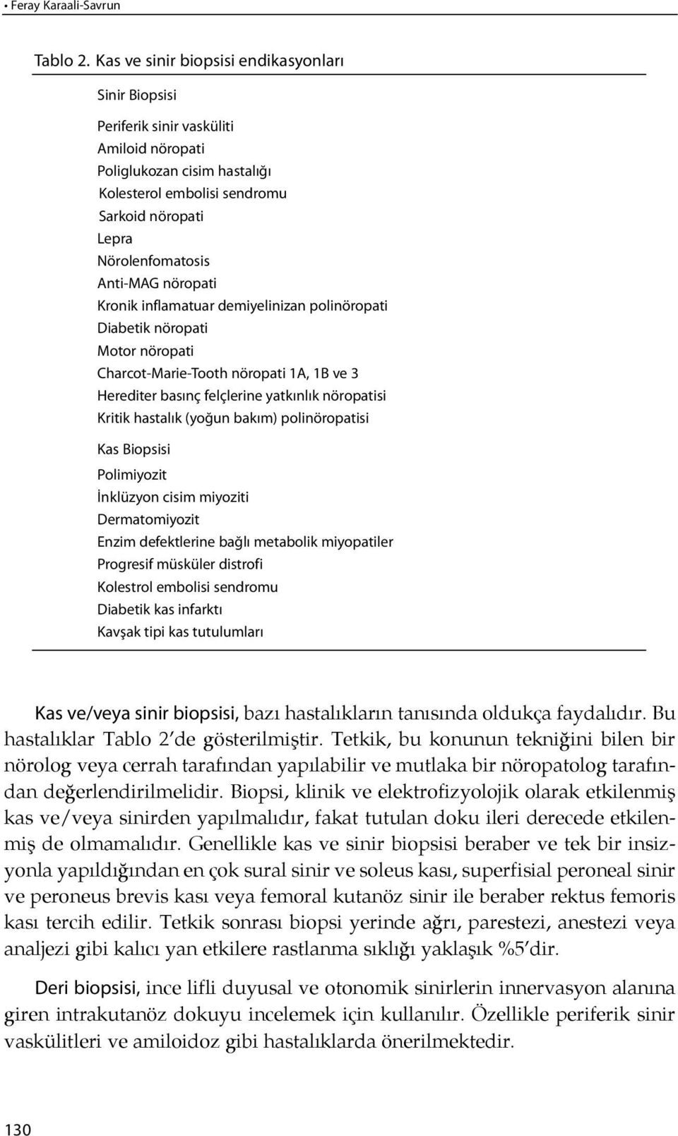 Anti-MAG nöropati Kronik inflamatuar demiyelinizan polinöropati Diabetik nöropati Motor nöropati Charcot-Marie-Tooth nöropati 1A, 1B ve 3 Herediter basınç felçlerine yatkınlık nöropatisi Kritik