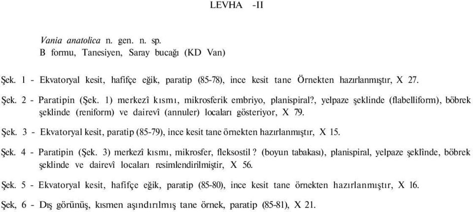 3 - Ekvatoryal kesit, paratip (85-79), ince kesit tane örnekten hazırlanmıştır, X 15. Şek. 4 - Paratipin (Şek. 3) merkezî kısmı, mikrosfer, fleksostil?