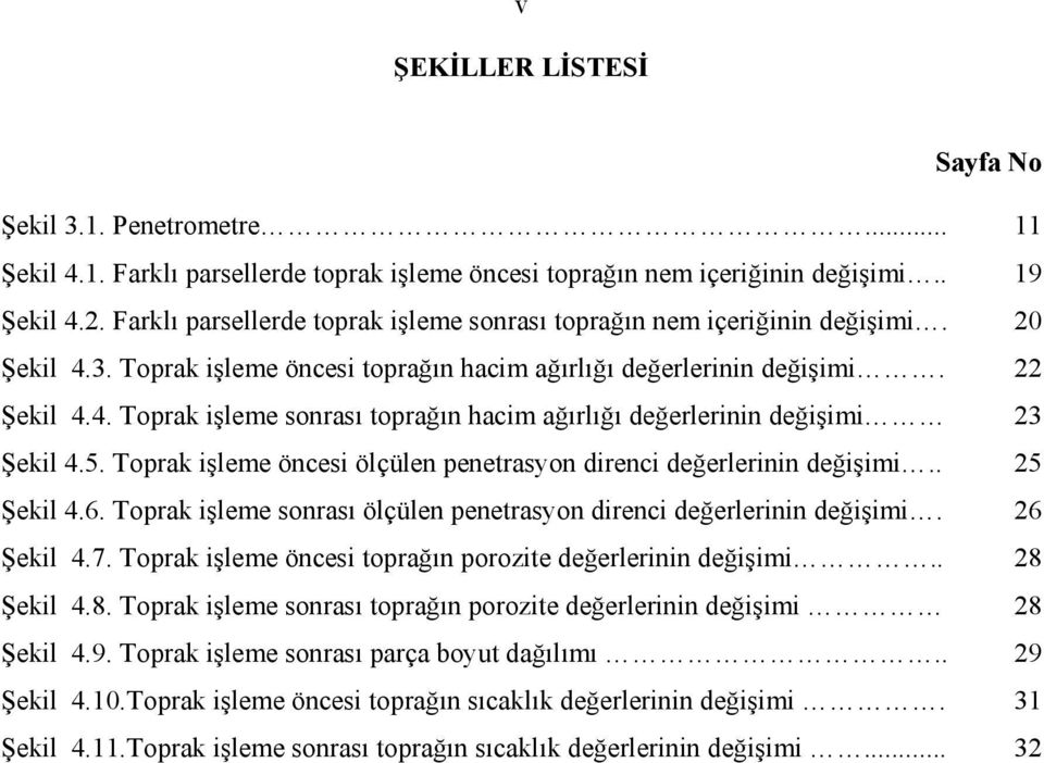 5. Toprak işleme öncesi ölçülen penetrasyon direnci değerlerinin değişimi.. 25 Şekil 4.6. Toprak işleme sonrası ölçülen penetrasyon direnci değerlerinin değişimi. 26 Şekil 4.7.