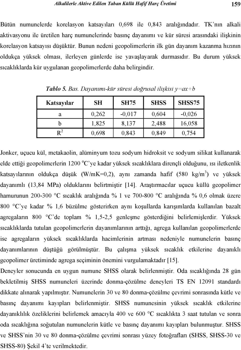 Bunun nedeni geopolimerlerin ilk gün dayanım kazanma hızının oldukça yüksek olması, ilerleyen günlerde ise yavaşlayarak durmasıdır.