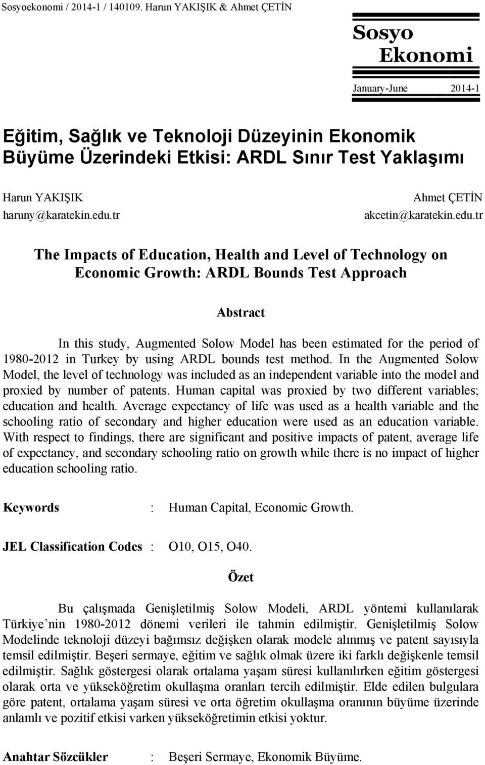 tr Ahmet ÇETİN akcetin@karatekin.edu.