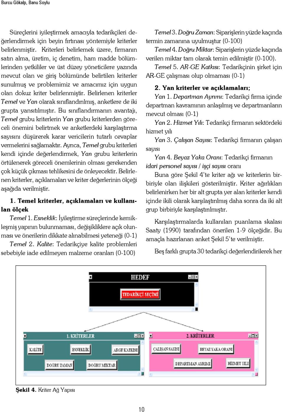 olan douz rter belrlenştr. Belrlenen rterler Teel ve Yan olara sınıflandırılış, anetlere de grupta yansıtılıştır.