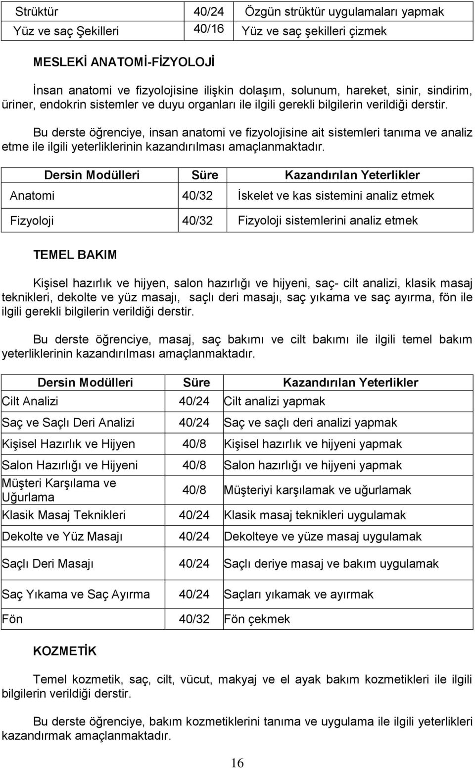 Bu derste öğrenciye, insan anatomi ve fizyolojisine ait sistemleri tanıma ve analiz etme ile ilgili yeterliklerinin kazandırılması amaçlanmaktadır.