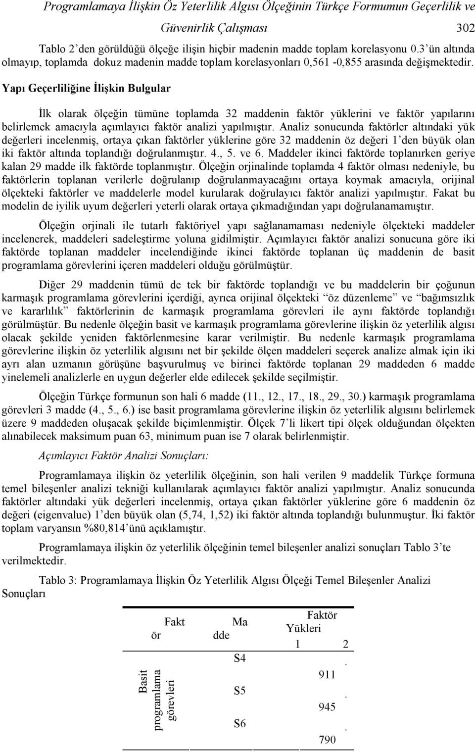 Yapı Geçerliliğine İlişkin Bulgular İlk olarak ölçeğin tümüne toplamda 32 maddenin faktör yüklerini ve faktör yapılarını belirlemek amacıyla açımlayıcı faktör analizi yapılmıştır.