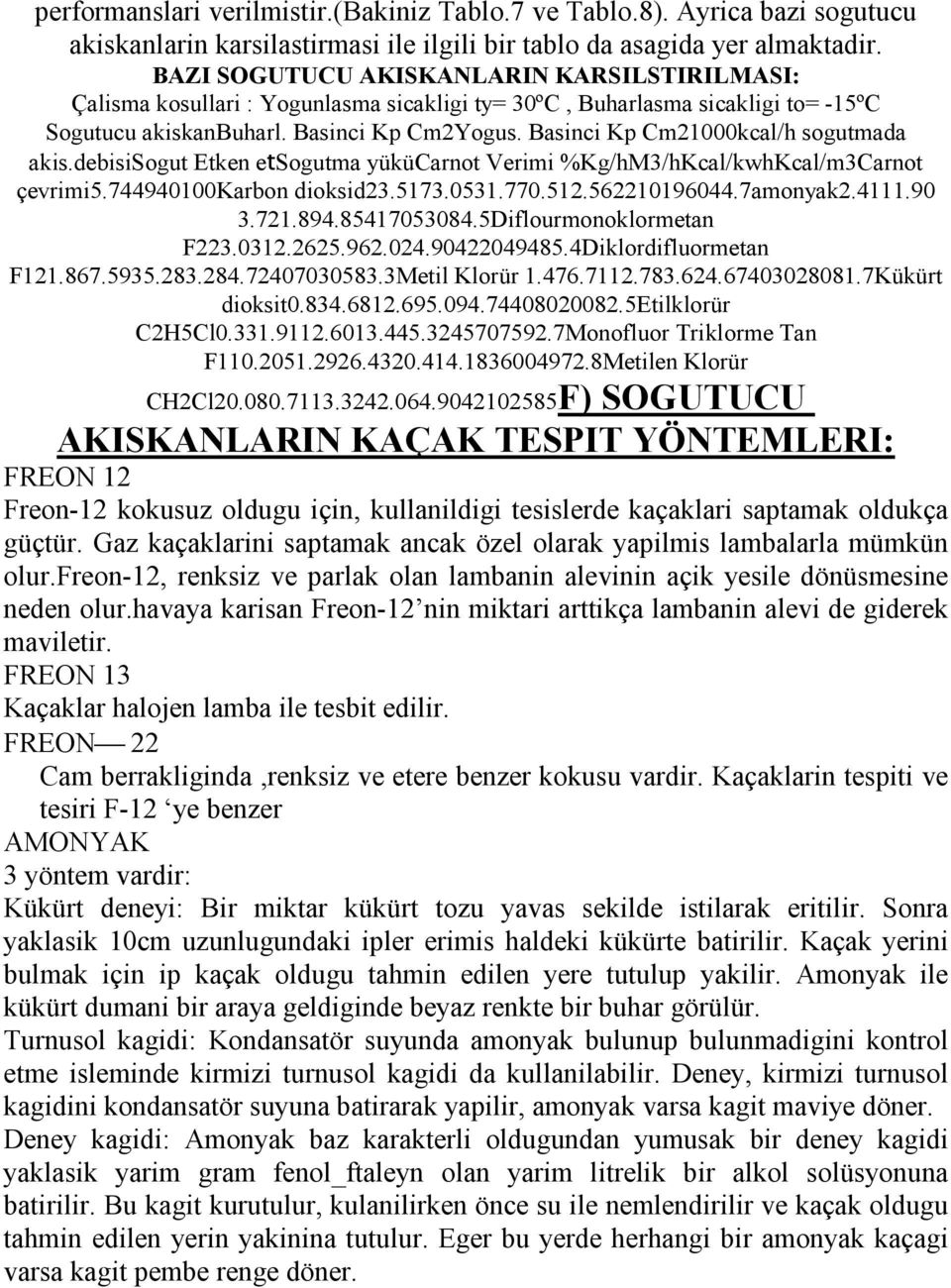 Basinci Kp Cm21000kcal/h sogutmada akis.debisisogut Etken etsogutma yükücarnot Verimi %Kg/hM3/hKcal/kwhKcal/m3Carnot çevrimi5.744940100karbon dioksid23.5173.0531.770.512.562210196044.7amonyak2.4111.