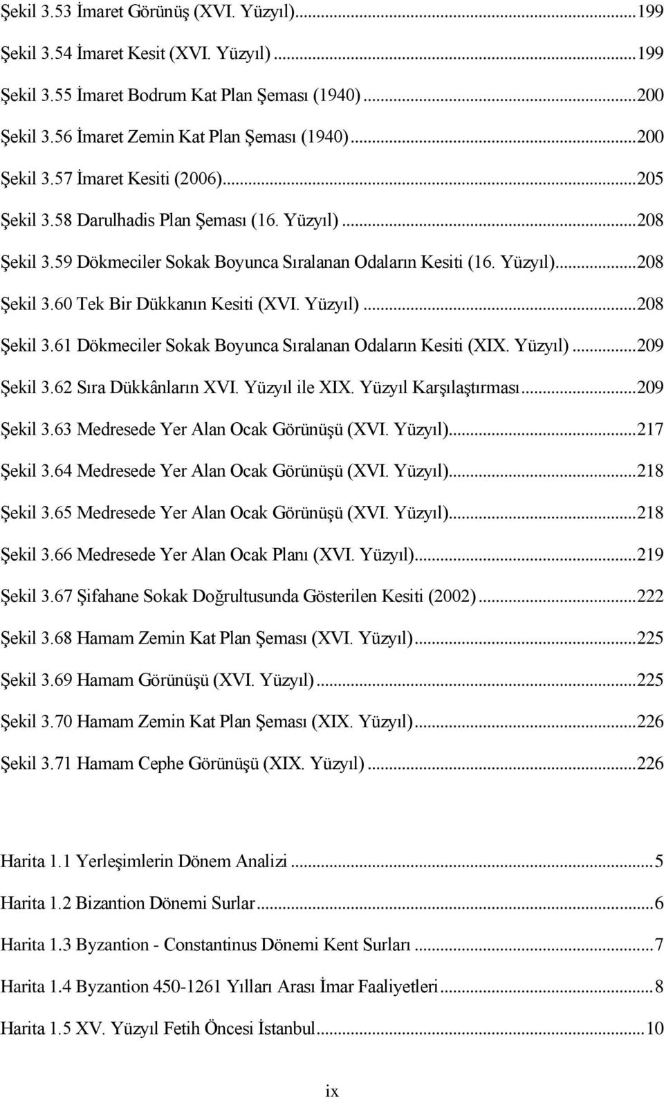 Yüzyıl)... 208 Şekil 3.61 Dökmeciler Sokak Boyunca Sıralanan Odaların Kesiti (XIX. Yüzyıl)... 209 Şekil 3.62 Sıra Dükkânların XVI. Yüzyıl ile XIX. Yüzyıl Karşılaştırması... 209 Şekil 3.63 Medresede Yer Alan Ocak Görünüşü (XVI.