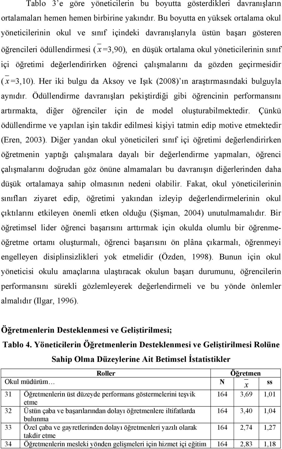 öğretimi değerlendirirken öğrenci çalışmalarını da gözden geçirmesidir ( x =3,10). Her iki bulgu da Aksoy ve Işık (2008) ın araştırmasındaki bulguyla aynıdır.