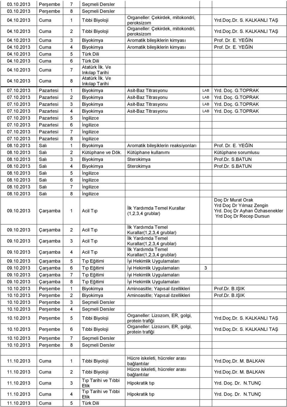 Ve Inkılap Tarihi 04.10.2013 Cuma 8 Atatürk İlk. Ve Inkılap Tarihi 07.10.2013 Pazartesi 1 Asit-Baz Titrasyonu LAB Yrd. Doç. G.TOPRAK 07.10.2013 Pazartesi 2 Asit-Baz Titrasyonu LAB Yrd. Doç. G.TOPRAK 07.10.2013 Pazartesi 3 Asit-Baz Titrasyonu LAB Yrd.