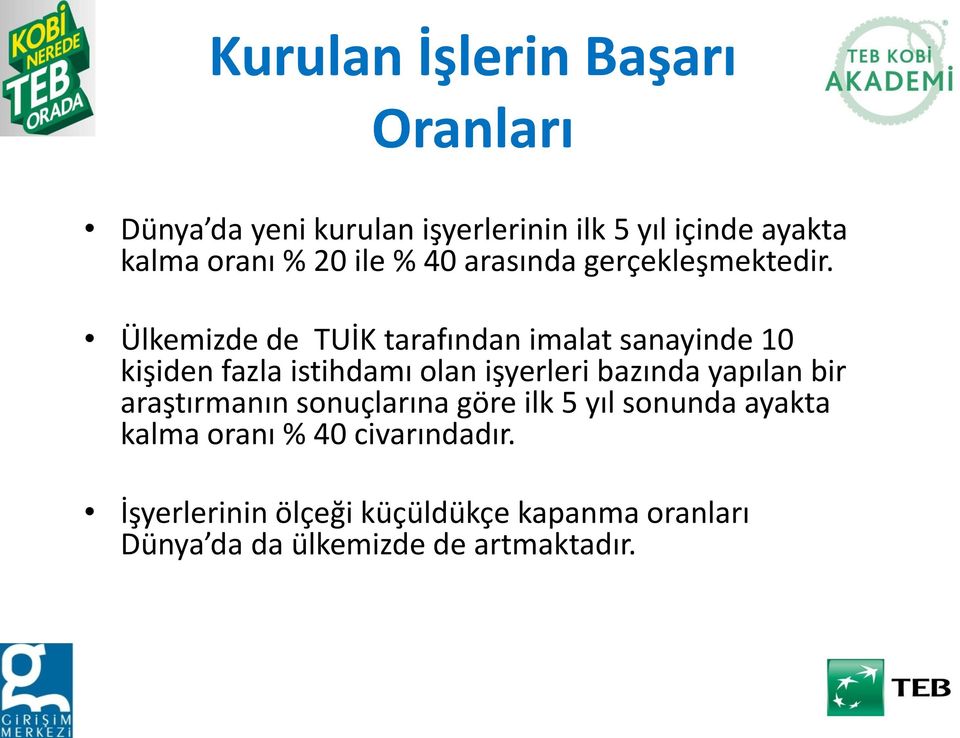 Ülkemizde de TUİK tarafından imalat sanayinde 10 kişiden fazla istihdamı olan işyerleri bazında yapılan