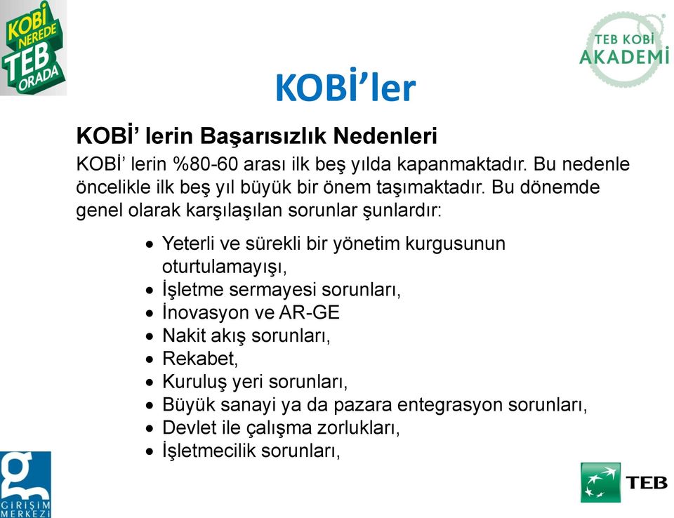 Bu dönemde genel olarak karşılaşılan sorunlar şunlardır: Yeterli ve sürekli bir yönetim kurgusunun oturtulamayışı,