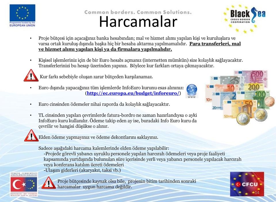 Transferlerinizi bu hesap üzerinden yapınız. Böylece kur farkları ortaya çıkmayacaktır. Kur farkı sebebiyle oluşan zarar bütçeden karşılanamaz.