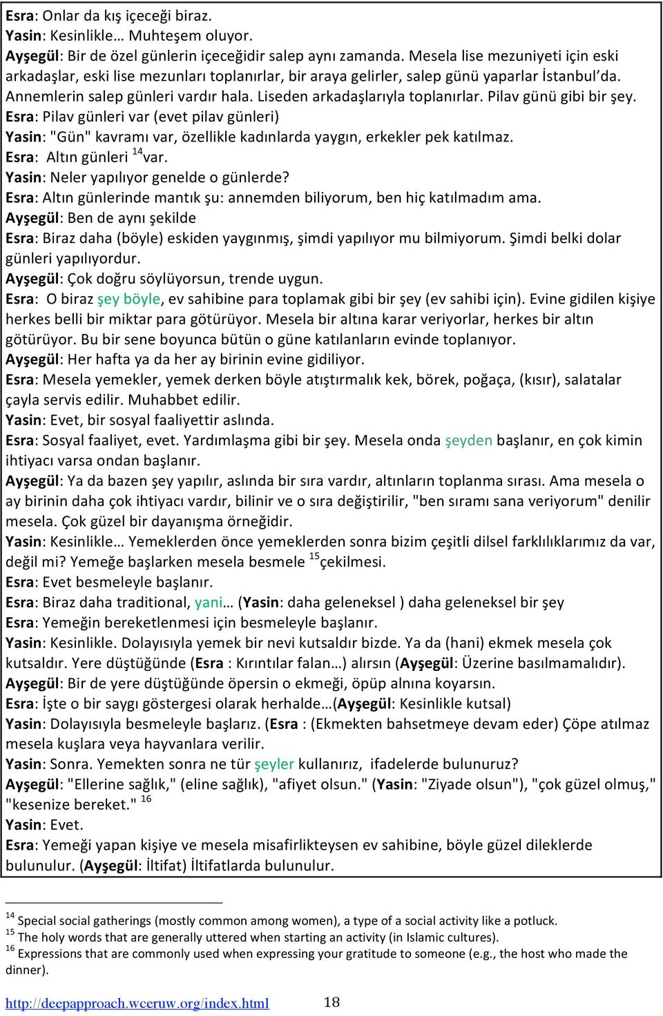 Pilavgünügibibirşey. Esra:Pilavgünlerivar(evetpilavgünleri) Yasin:"Gün"kavramıvar,özelliklekadınlardayaygın,erkeklerpekkatılmaz. Esra:Altıngünleri 14 var. Yasin:Neleryapılıyorgeneldeogünlerde?