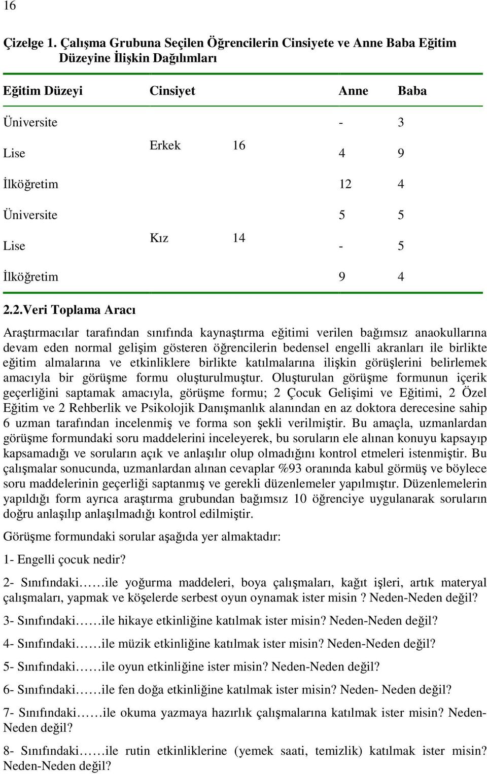 Lise - 5 Đlköğretim 9 4 2.