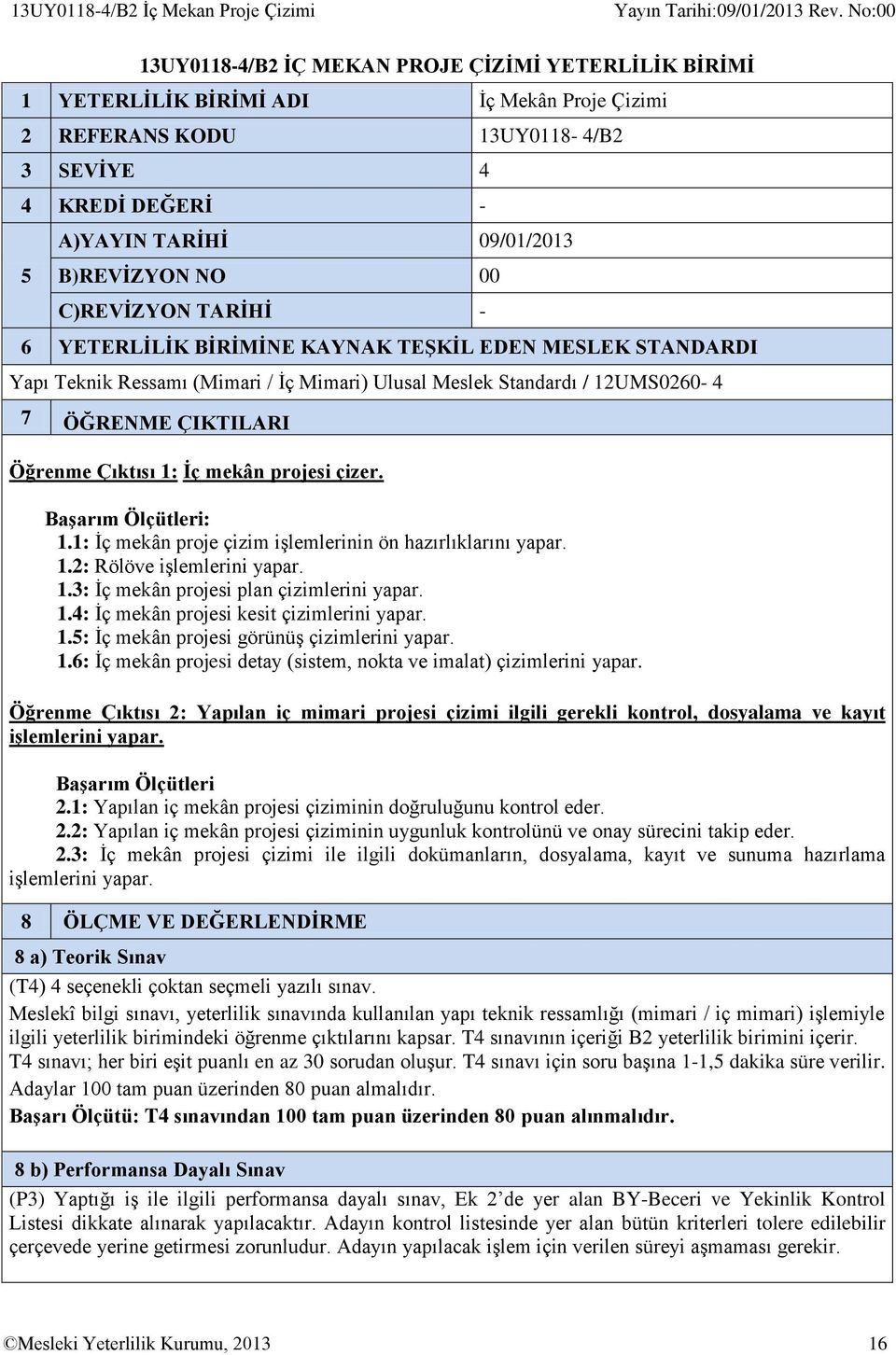 7 ÖĞRENME ÇIKTILARI Öğrenme Çıktısı 1: İç mekân projesi çizer. Başarım Ölçütleri: 1.1: İç mekân proje çizim işlemlerinin ön hazırlıklarını yapar. 1.2: Rölöve işlemlerini yapar. 1.3: İç mekân projesi plan çizimlerini yapar.