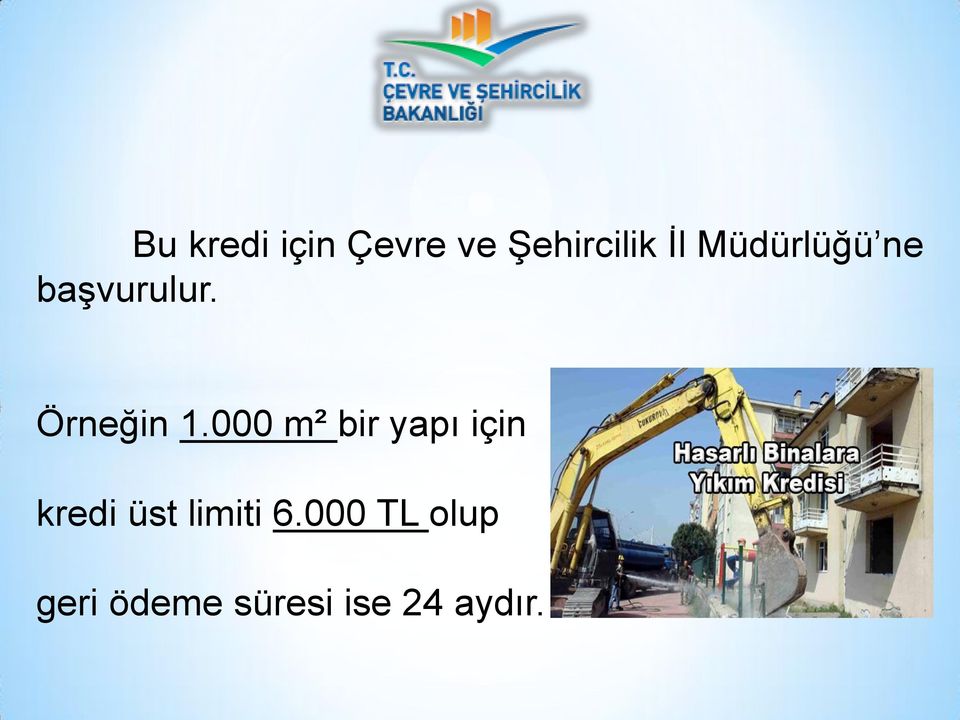 000 m² bir yapı için kredi üst limiti