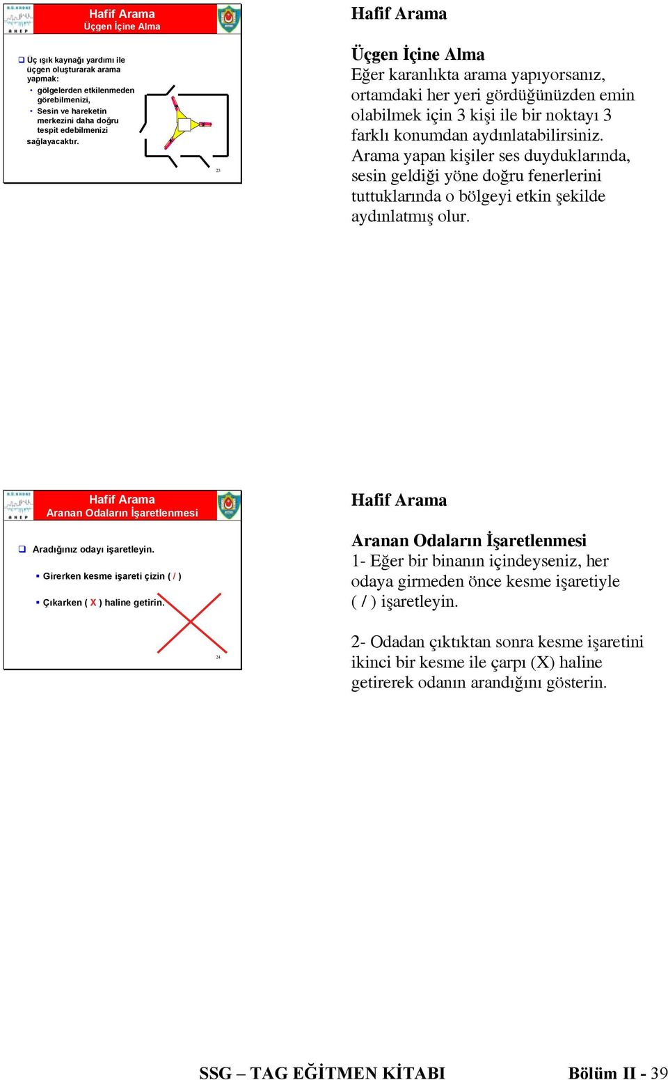 Arama yapan kişiler ses duyduklarında, sesin geldiği yöne doğru fenerlerini tuttuklarında o bölgeyi etkin şekilde aydınlatmış olur.