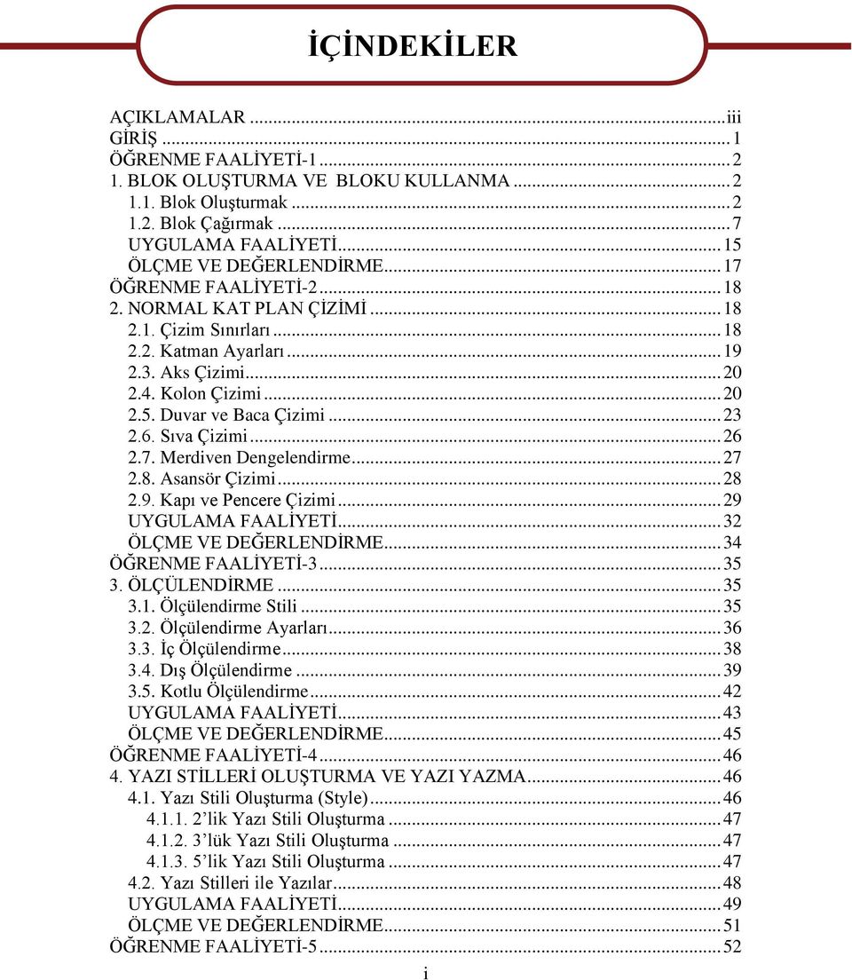 .. 23 2.6. Sıva Çizimi... 26 2.7. Merdiven Dengelendirme... 27 2.8. Asansör Çizimi... 28 2.9. Kapı ve Pencere Çizimi... 29 UYGULAMA FAALİYETİ... 32 ÖLÇME VE DEĞERLENDİRME... 34 ÖĞRENME FAALİYETİ-3.