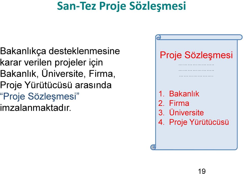 Yürütücüsü arasında Proje Sözleşmesi imzalanmaktadır.