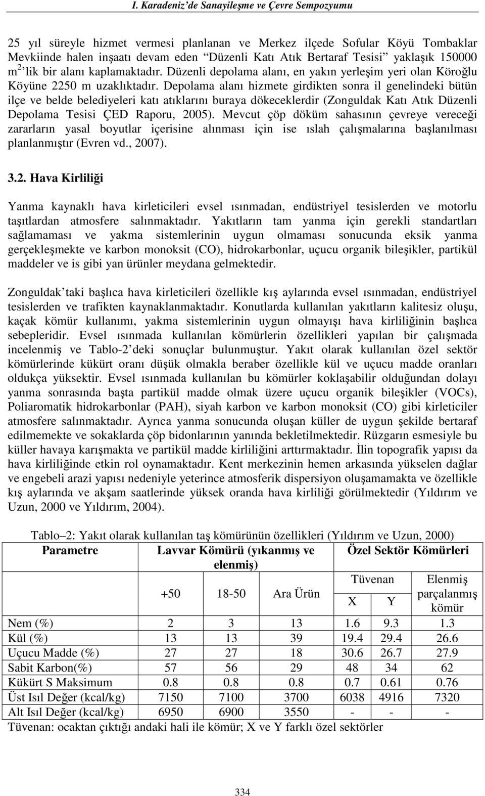 Depolama alanı hizmete girdikten sonra il genelindeki bütün ilçe ve belde belediyeleri katı atıklarını buraya dökeceklerdir (Zonguldak Katı Atık Düzenli Depolama Tesisi ÇED Raporu, 2005).