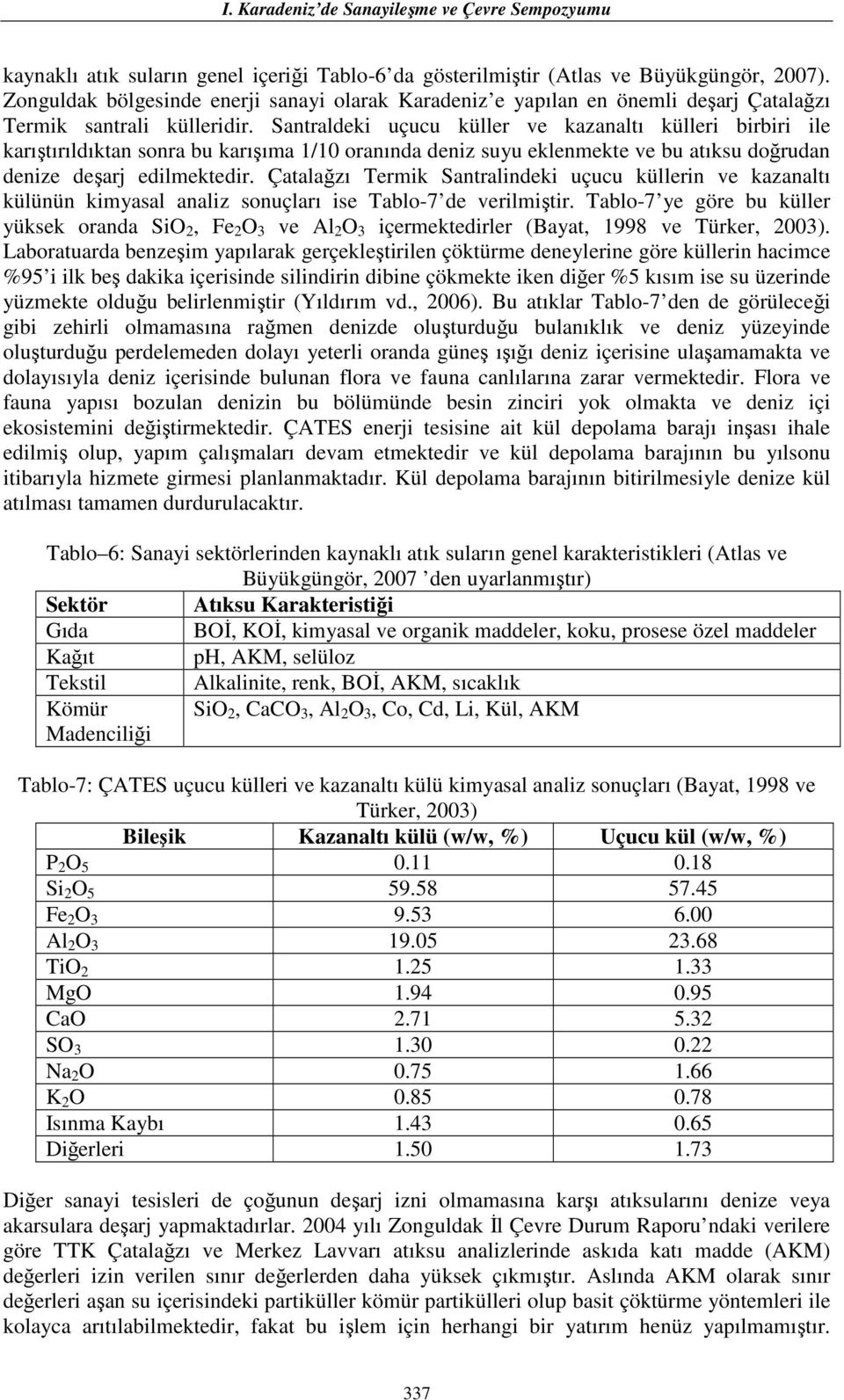 Santraldeki uçucu küller ve kazanaltı külleri birbiri ile karıştırıldıktan sonra bu karışıma 1/10 oranında deniz suyu eklenmekte ve bu atıksu doğrudan denize deşarj edilmektedir.