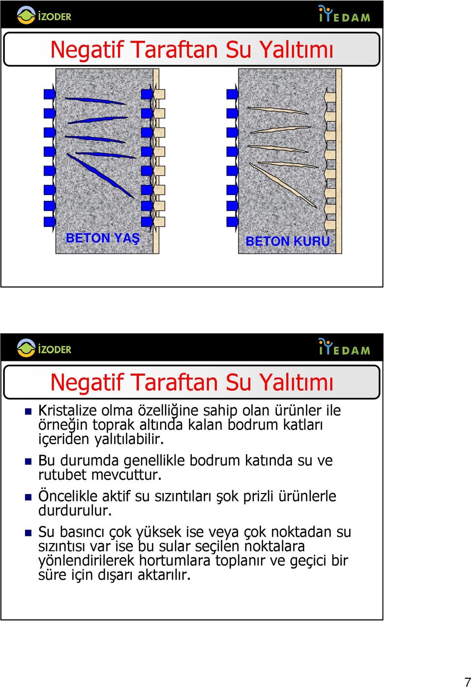 Bu durumda genellikle bodrum katında su ve rutubet mevcuttur.