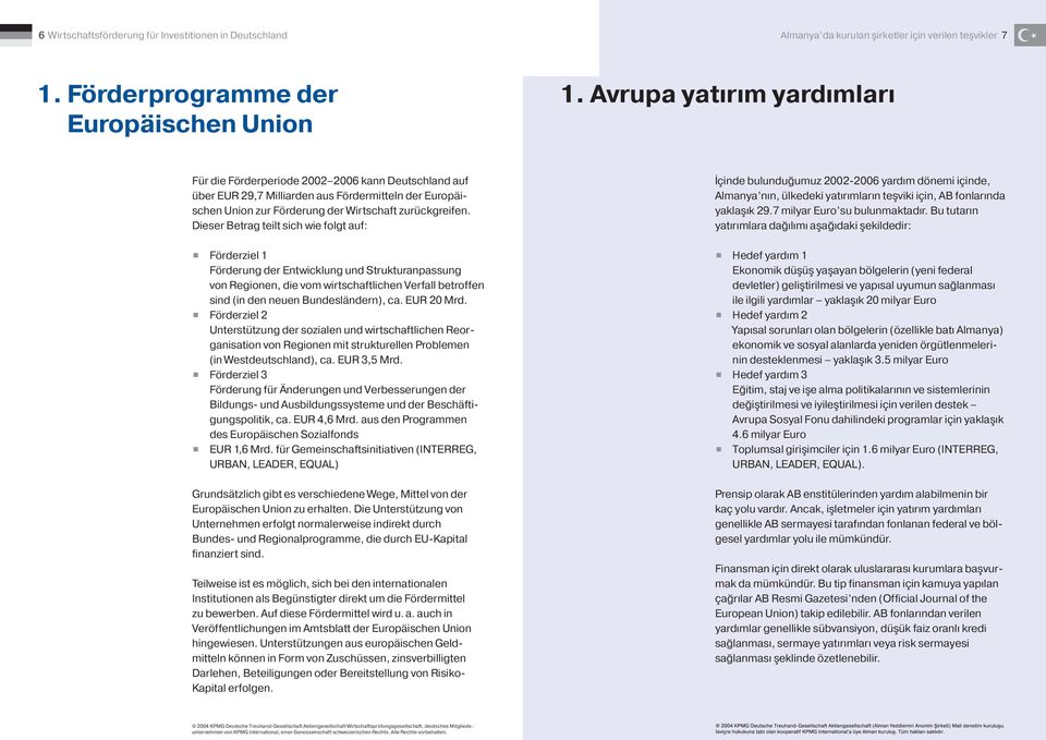 Dieser Betrag teilt sich wie folgt auf: Förderziel 1 Förderung der Entwicklung und Strukturanassung von Regionen, die vom wirtschaftlichen Verfall betroffen sind (in den neuen Bundesländern), ca.